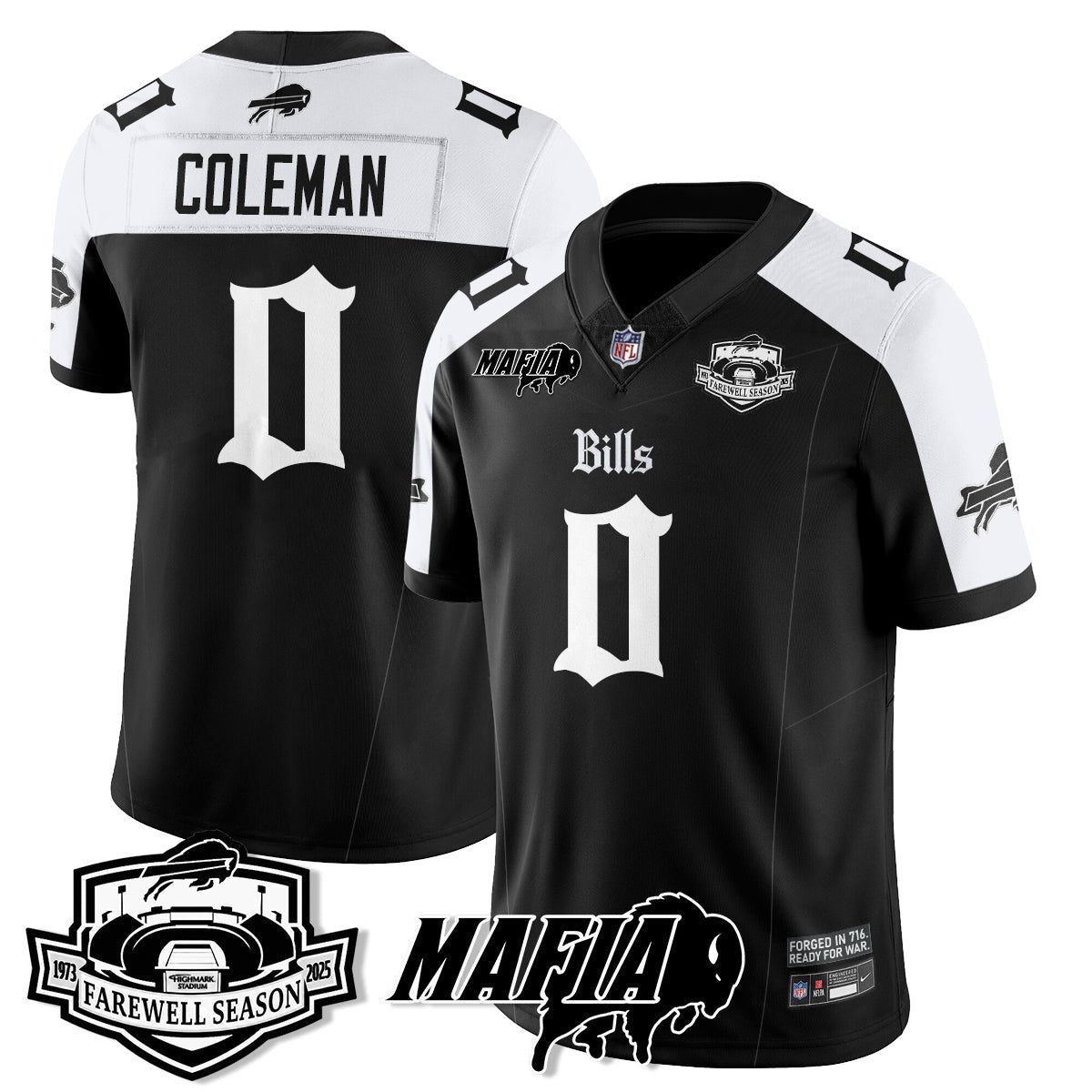 BUF Mafia Gothic Vapor Limited Jersey - Farewell Highmark Patch - Stitched-NQD