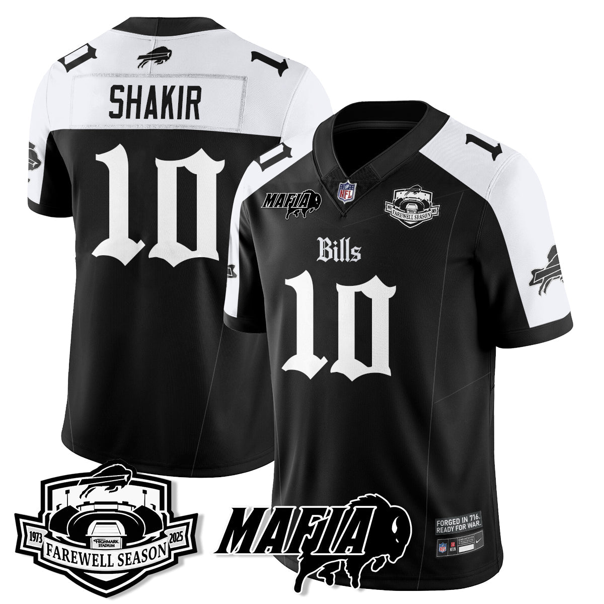 BUF Mafia Gothic Vapor Limited Jersey - Farewell Highmark Patch - Stitched-NQD