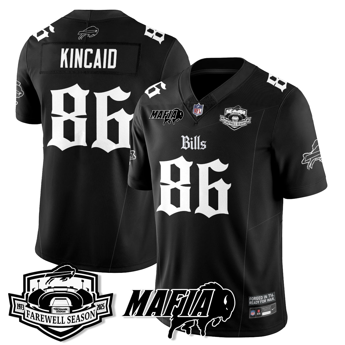 BUF Mafia Gothic Vapor Limited Jersey - Farewell Highmark Patch - Stitched-NQD