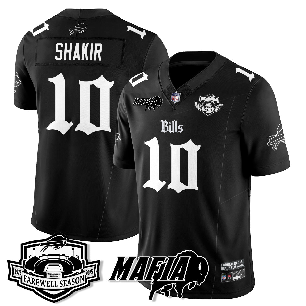 BUF Mafia Gothic Vapor Limited Jersey - Farewell Highmark Patch - Stitched-NQD