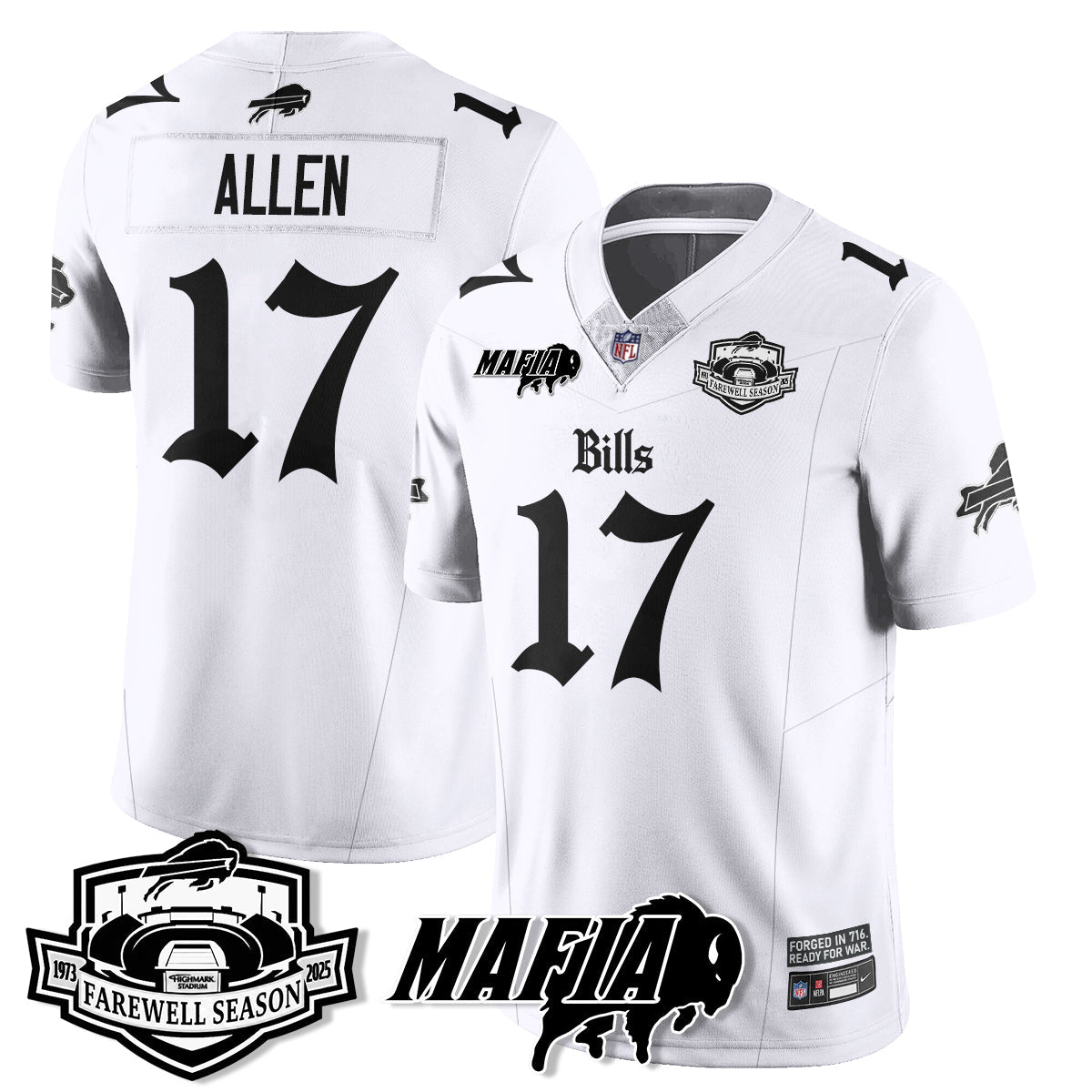 BUF Mafia Gothic Vapor Limited Jersey - Farewell Highmark Patch - Stitched-NQD