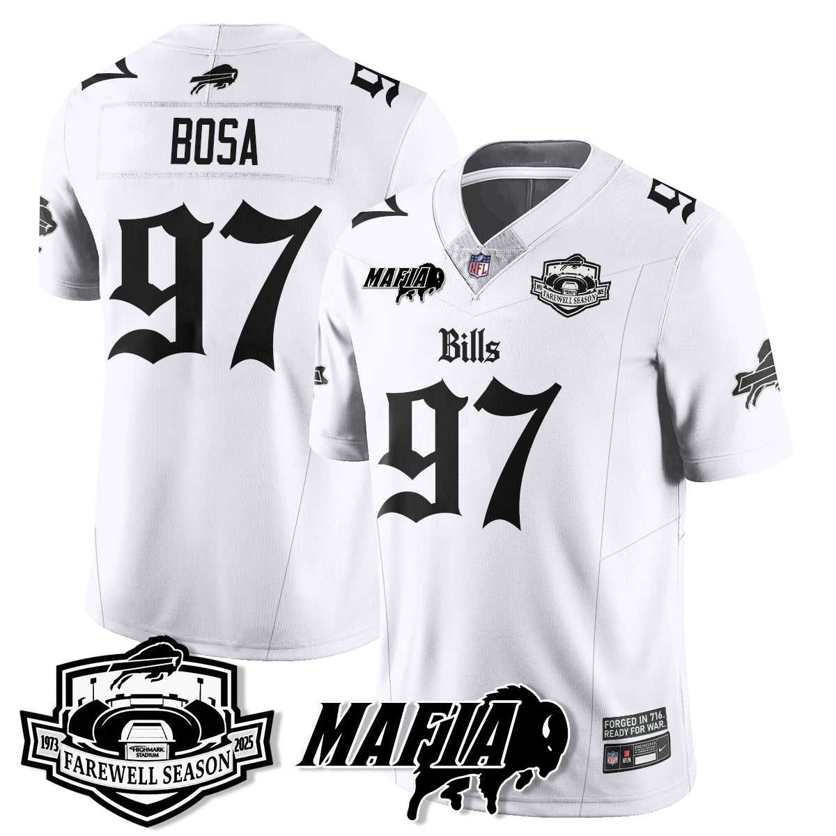 BUF Mafia Gothic Vapor Limited Jersey - Farewell Highmark Patch - Stitched-NQD