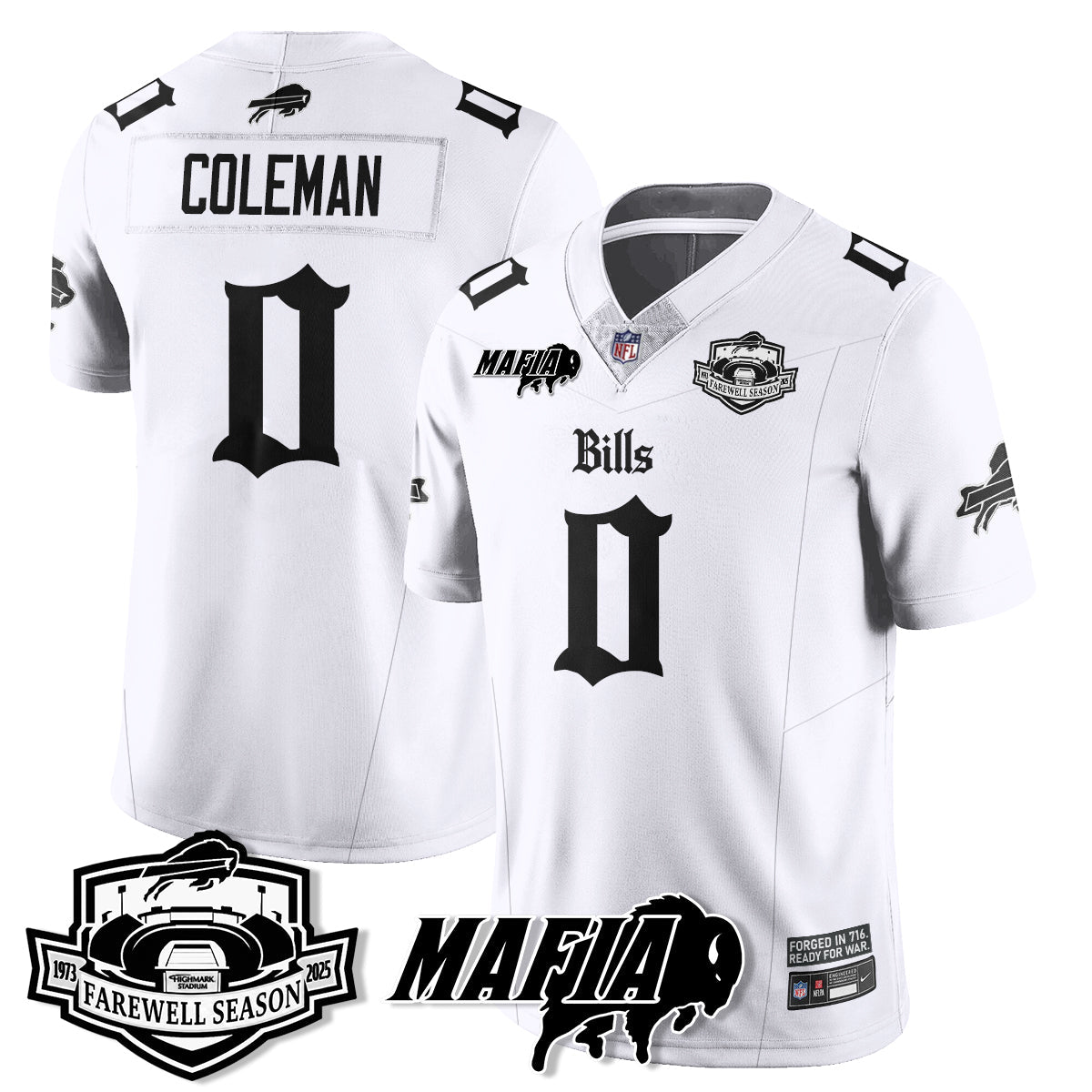 BUF Mafia Gothic Vapor Limited Jersey - Farewell Highmark Patch - Stitched-NQD