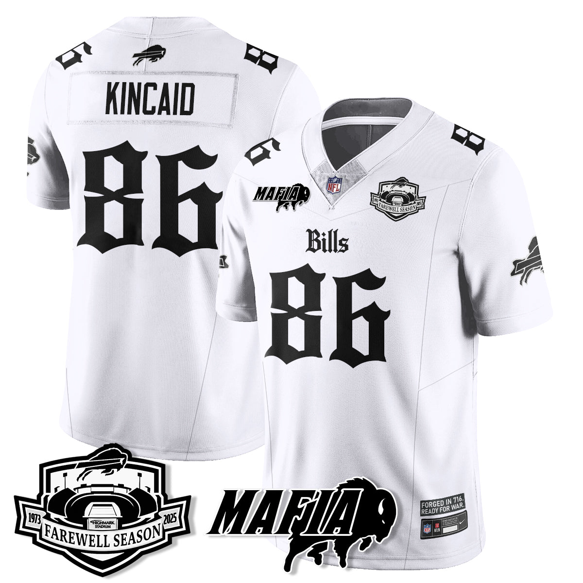 BUF Mafia Gothic Vapor Limited Jersey - Farewell Highmark Patch - Stitched-NQD