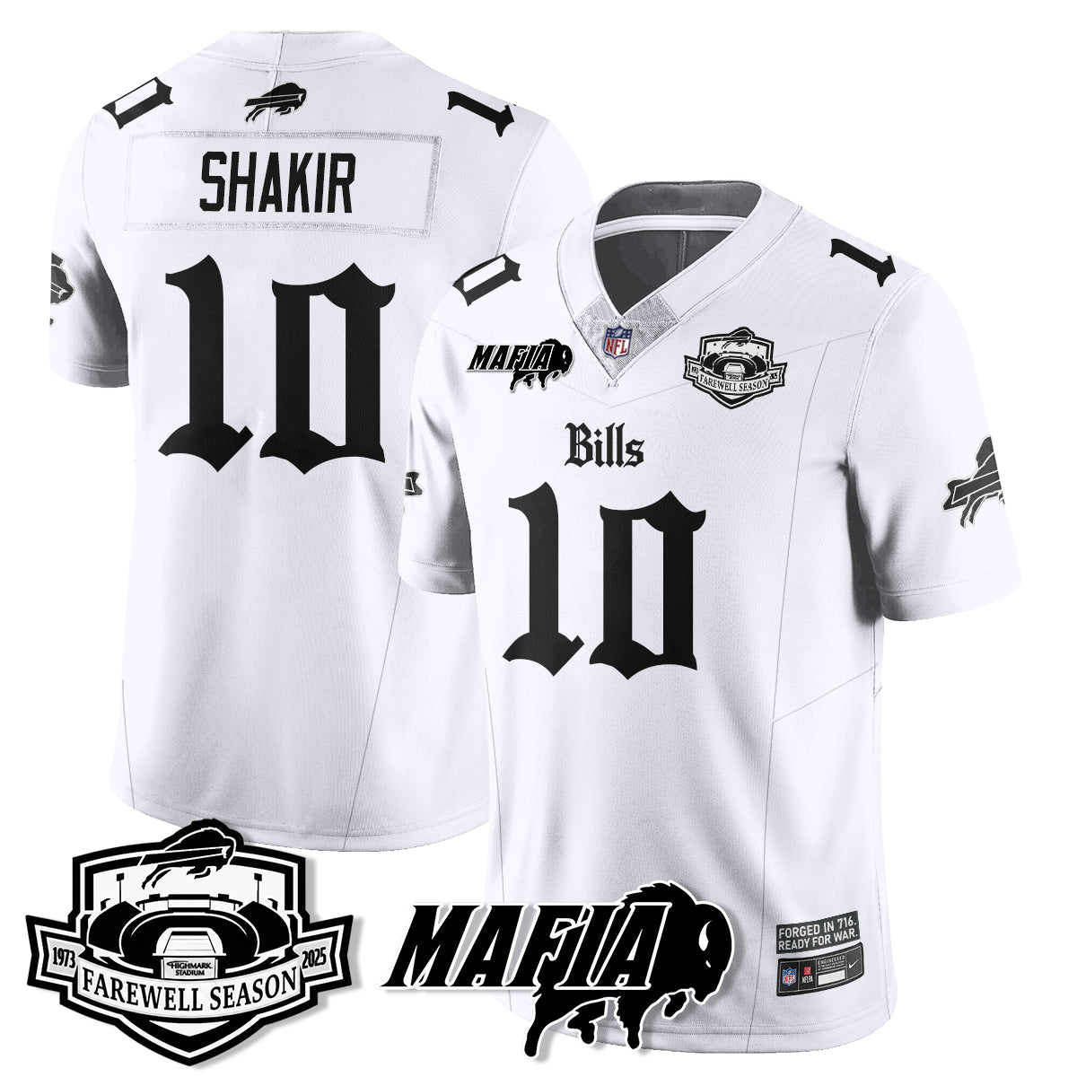 BUF Mafia Gothic Vapor Limited Jersey - Farewell Highmark Patch - Stitched-NQD