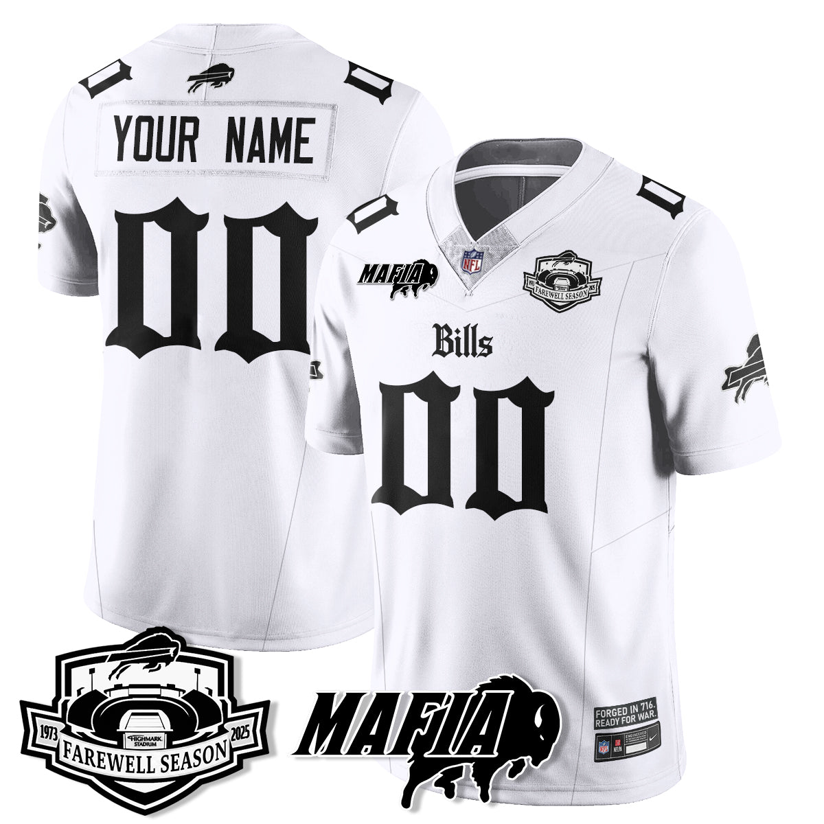 BUF Mafia Gothic Vapor Limited Jersey - Farewell Highmark Patch - Stitched-NQD