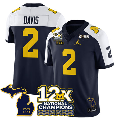 MICH 12x-Time National Champions Vapor Limited Football Jersey - All Stitched