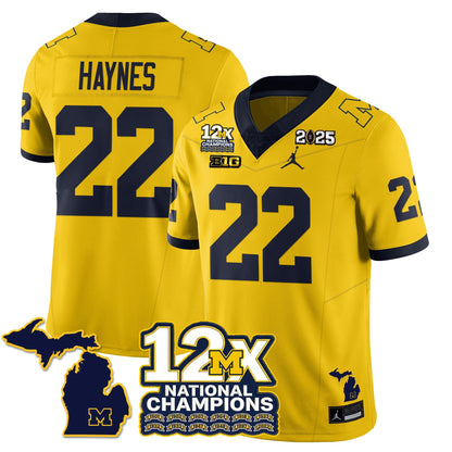MICH 12x-Time National Champions Vapor Limited Football Jersey - All Stitched
