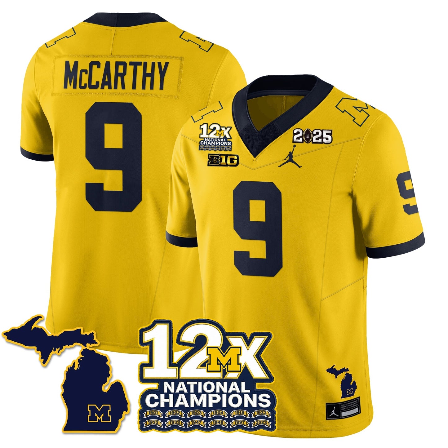 MICH 12x-Time National Champions Vapor Limited Football Jersey - All Stitched