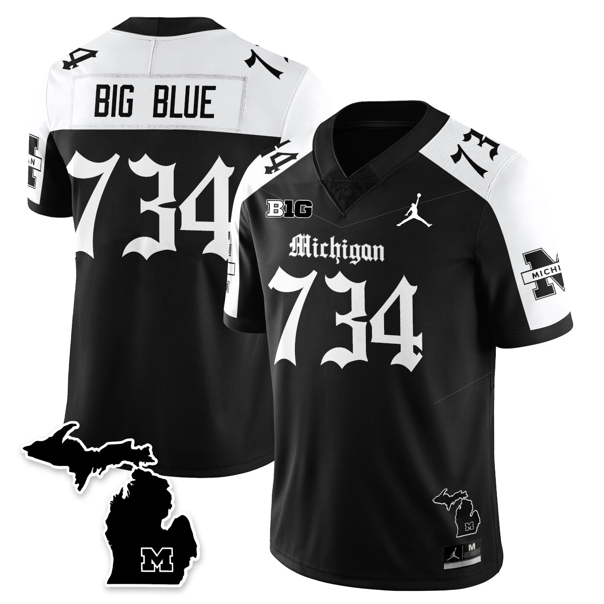 MICH Gothic Vapor Limited Football Jersey - All Stitched