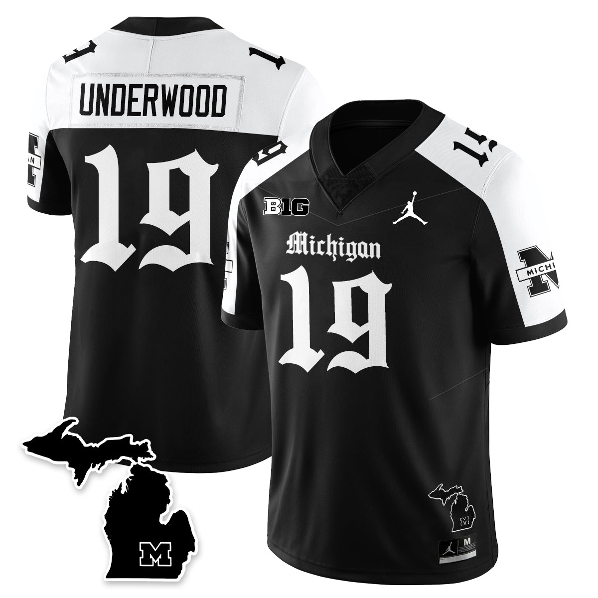 MICH Gothic Vapor Limited Football Jersey - All Stitched