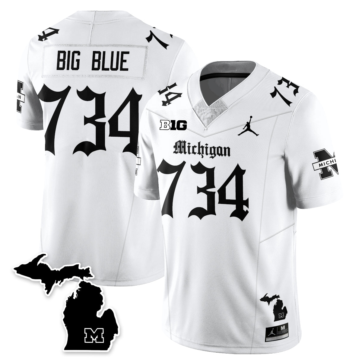MICH Gothic Vapor Limited Football Jersey - All Stitched