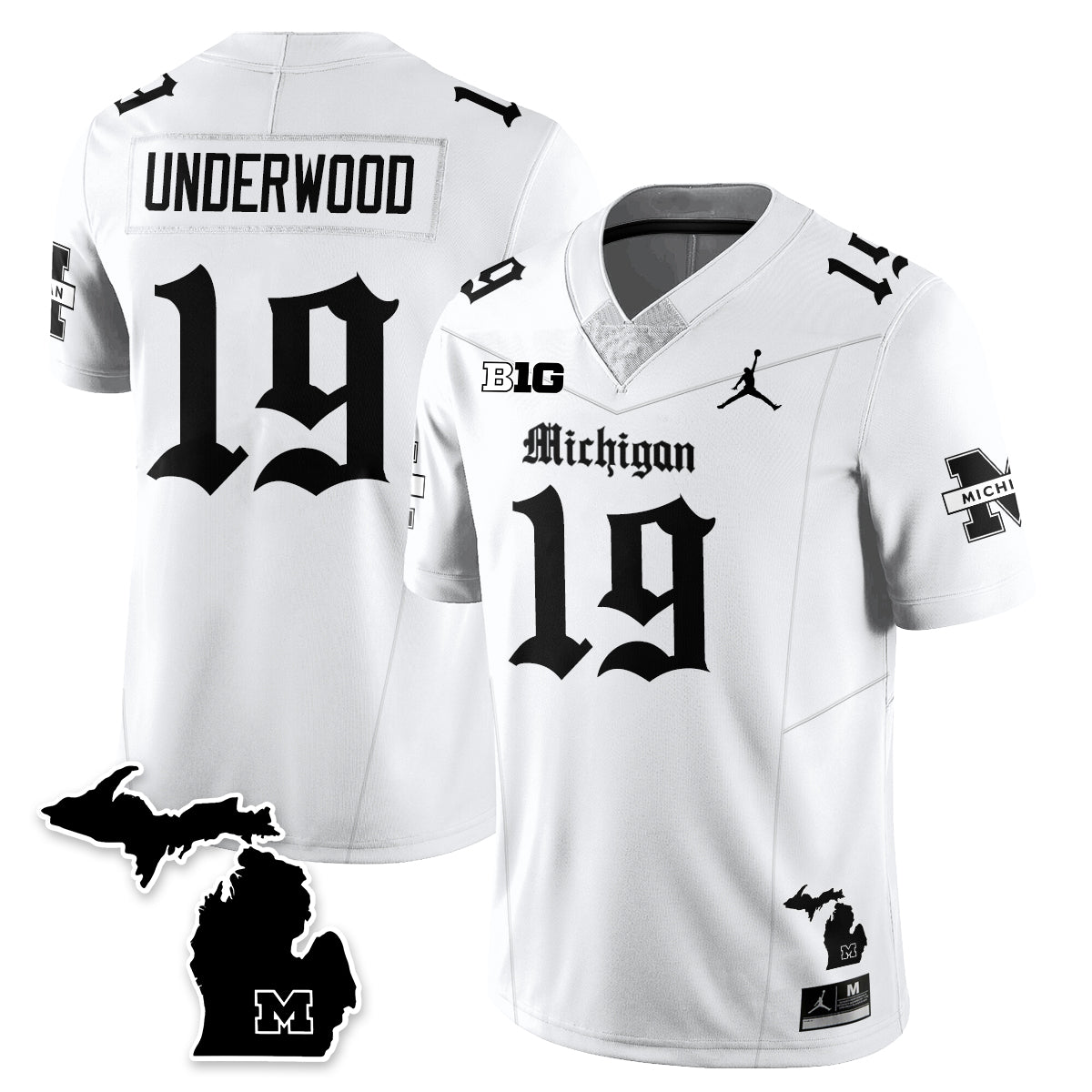 MICH Gothic Vapor Limited Football Jersey - All Stitched