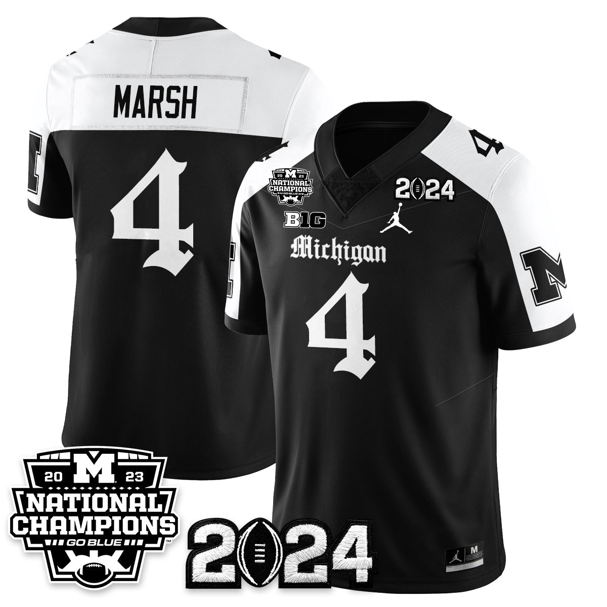 MICH Gothic 2023 National Champions Vapor Limited Football Jersey - All Stitched