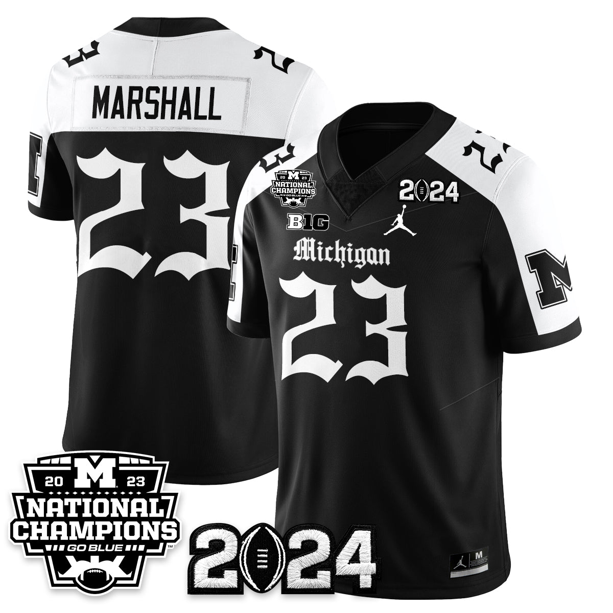 MICH Gothic 2023 National Champions Vapor Limited Football Jersey - All Stitched