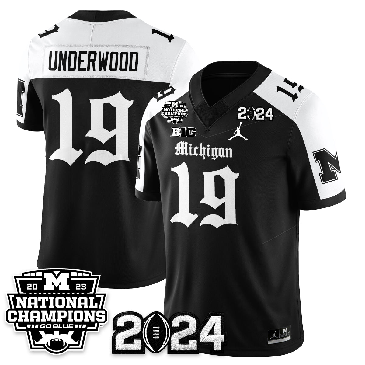 MICH Gothic 2023 National Champions Vapor Limited Football Jersey - All Stitched