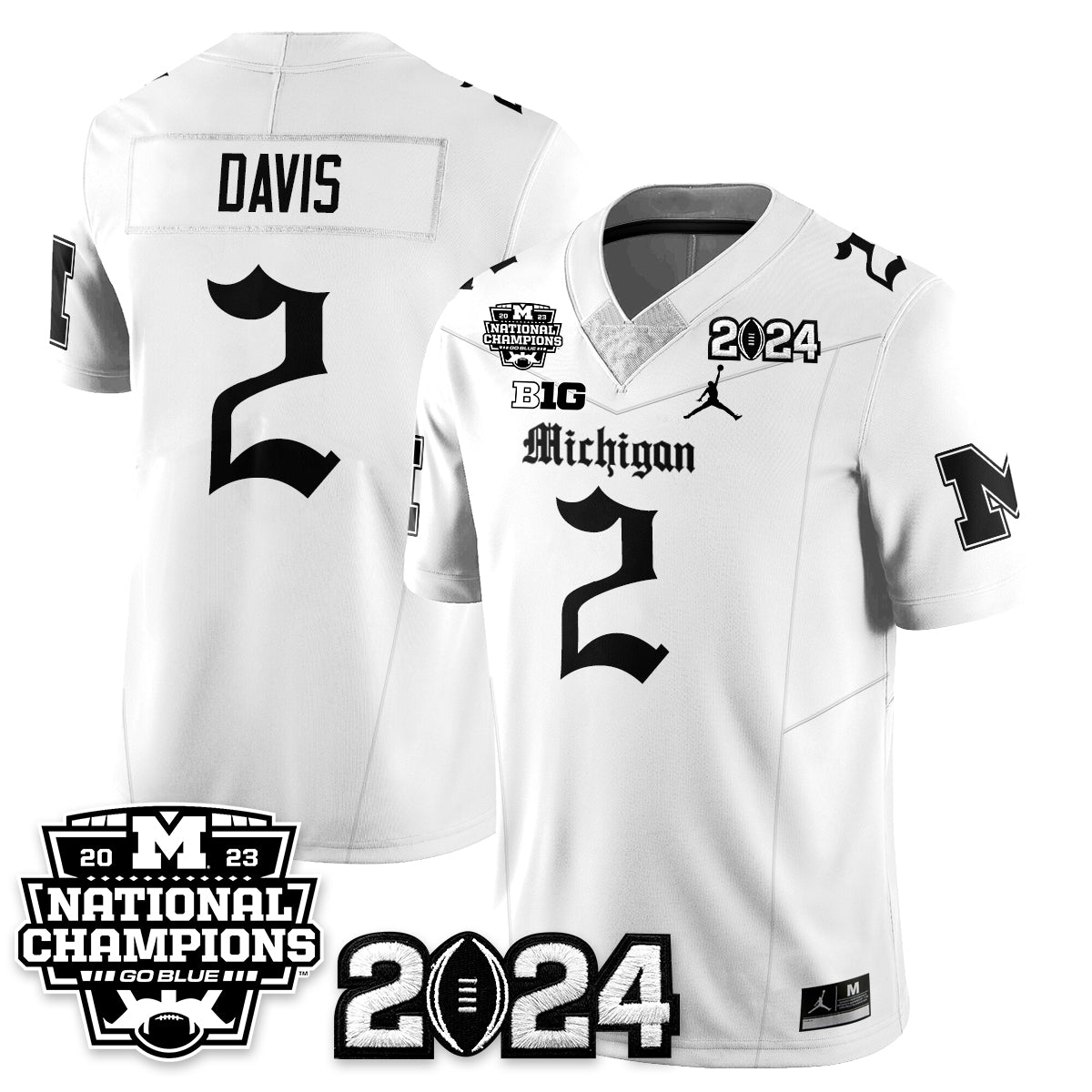MICH Gothic 2023 National Champions Vapor Limited Football Jersey - All Stitched