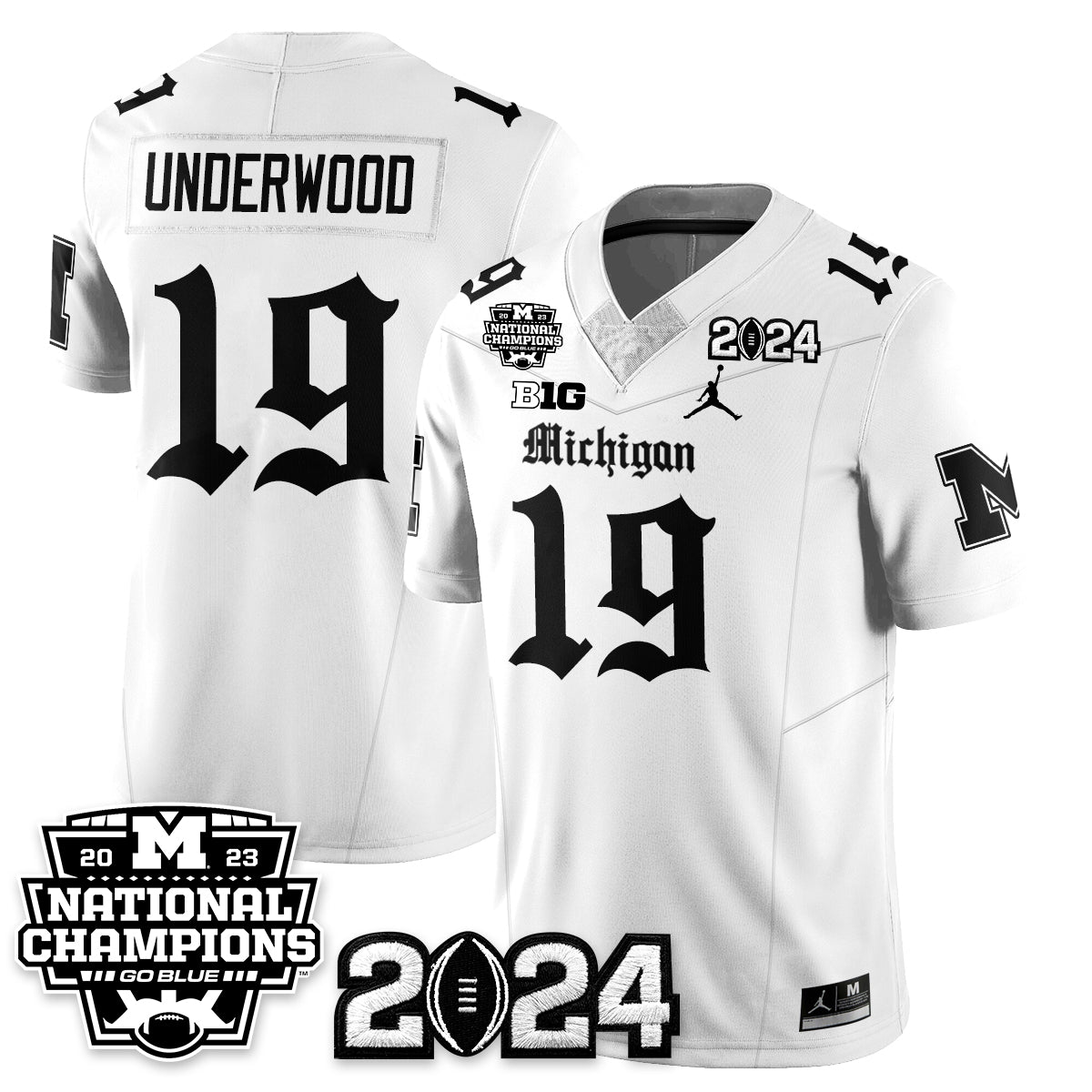 MICH Gothic 2023 National Champions Vapor Limited Football Jersey - All Stitched