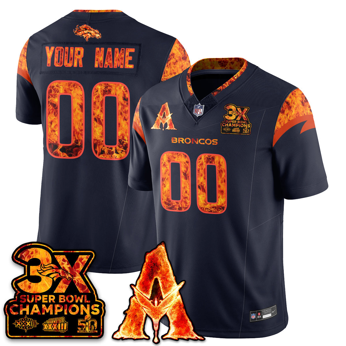 Custom DEN x Avatar 3 Fire and Ash Jersey - All Stitched