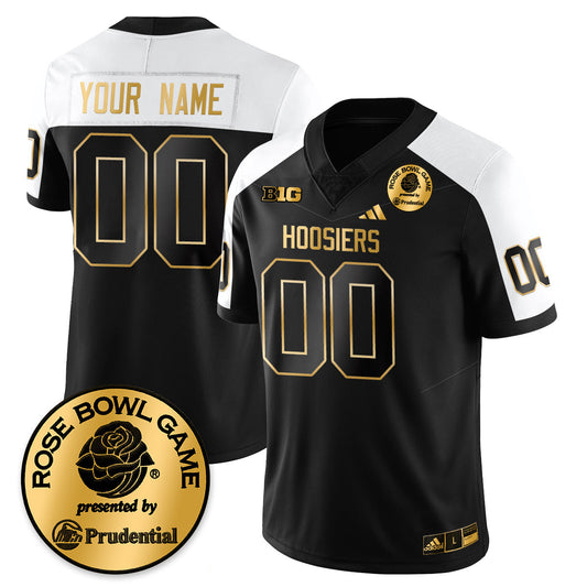 Custom Indiana H Vapor Limited Football Gold Jersey - Rose Bowl - All Stitched