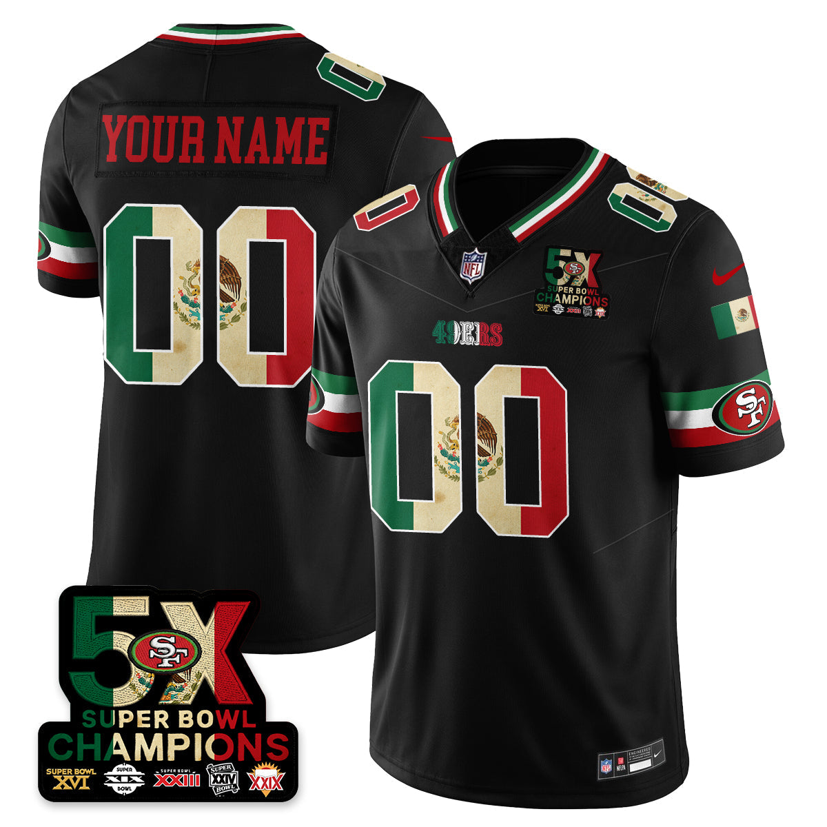 Custom SF Mexico Vapor Limited Jersey - All Stitched