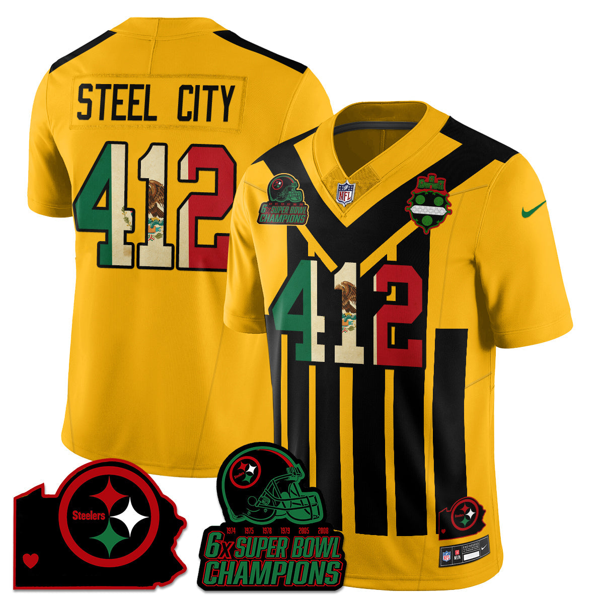 PIT 6-Time Champions Mexico Vapor Limited Jersey - All Stitched