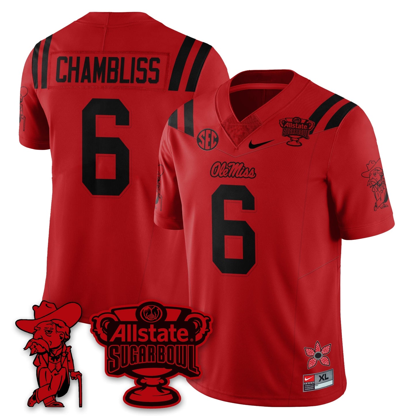 OMR 2025 Sugar Bowl 'Stranger Things Edition' Vapor Limited Football Jersey - All Stitched