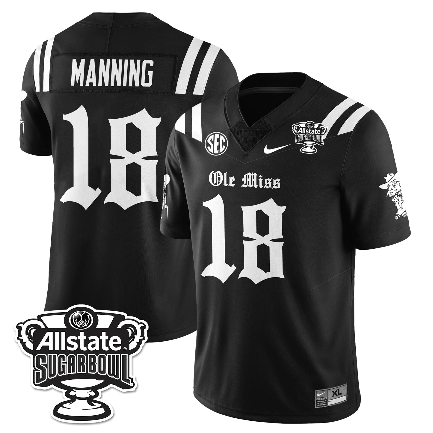 OMR 2025 Sugar Bowl Gothic Vapor Limited Football Jersey - All Stitched