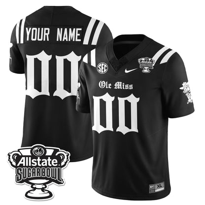 Custom OMR 2025 Sugar Bowl Gothic Vapor Limited Football Jersey - All Stitched