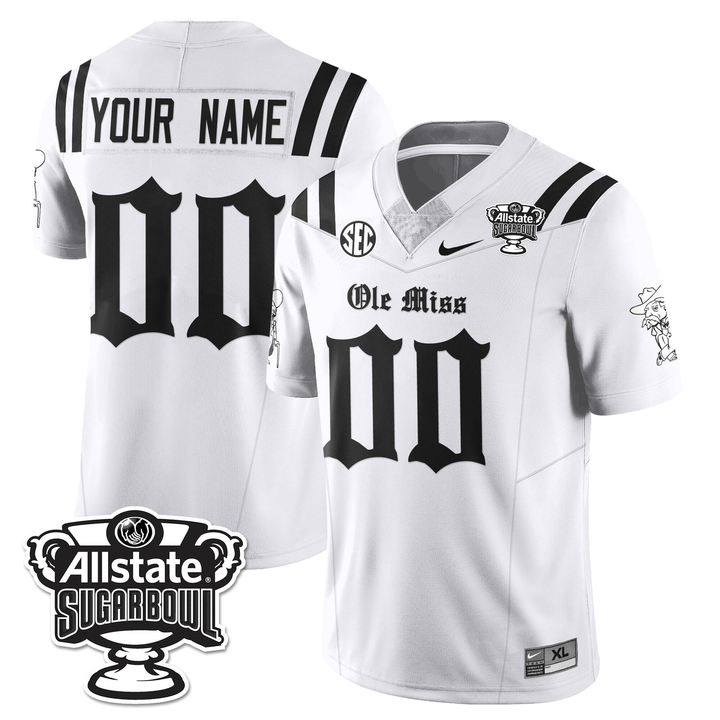 Custom OMR 2025 Sugar Bowl Gothic Vapor Limited Football Jersey - All Stitched