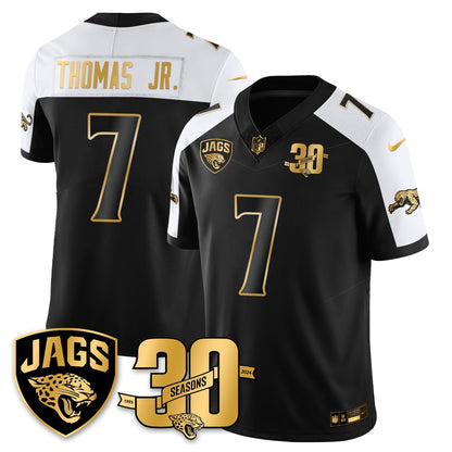 DET 30th Season Patch Throwback Gold Vapor Limited Jersey - All Stitched