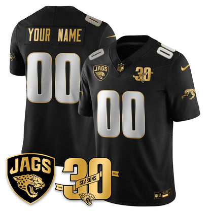 Custom DET 30th Season Patch Throwback Gold Vapor Limited Jersey - All Stitched