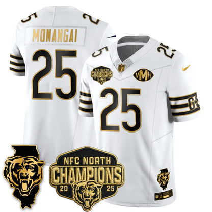 CHI NFC North Division Champions Vapor Limited Gold Jersey n2 - All Stitched