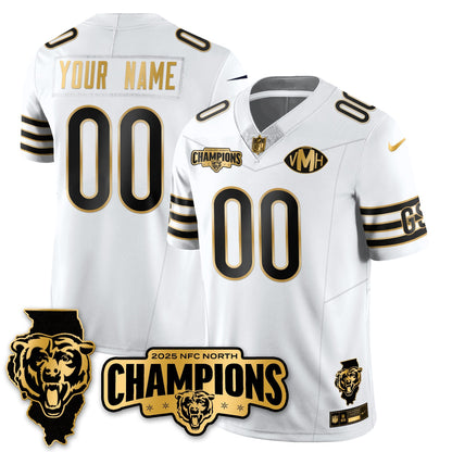 Custom CHI NFC North Division Champions Vapor Limited Gold Jersey - All Stitched