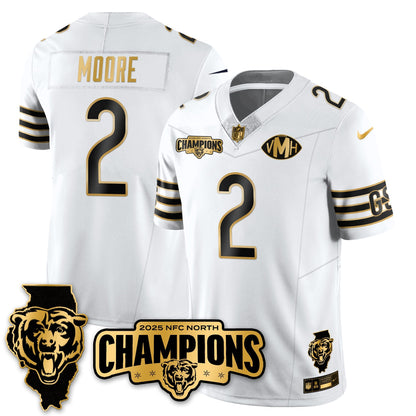 CHI NFC North Division Champions Vapor Limited Gold Jersey - All Stitched