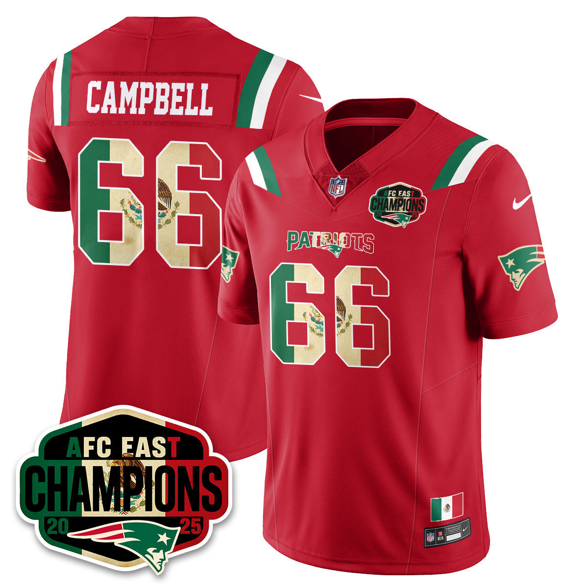 NE Mexico AFC East Division Champions Vapor Limited Jersey - All Stitched