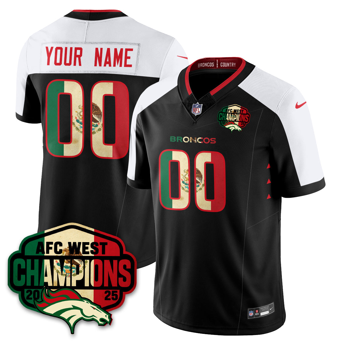 DEN Mexico AFC West Division Champions Vapor Limited Jersey - All Stitched