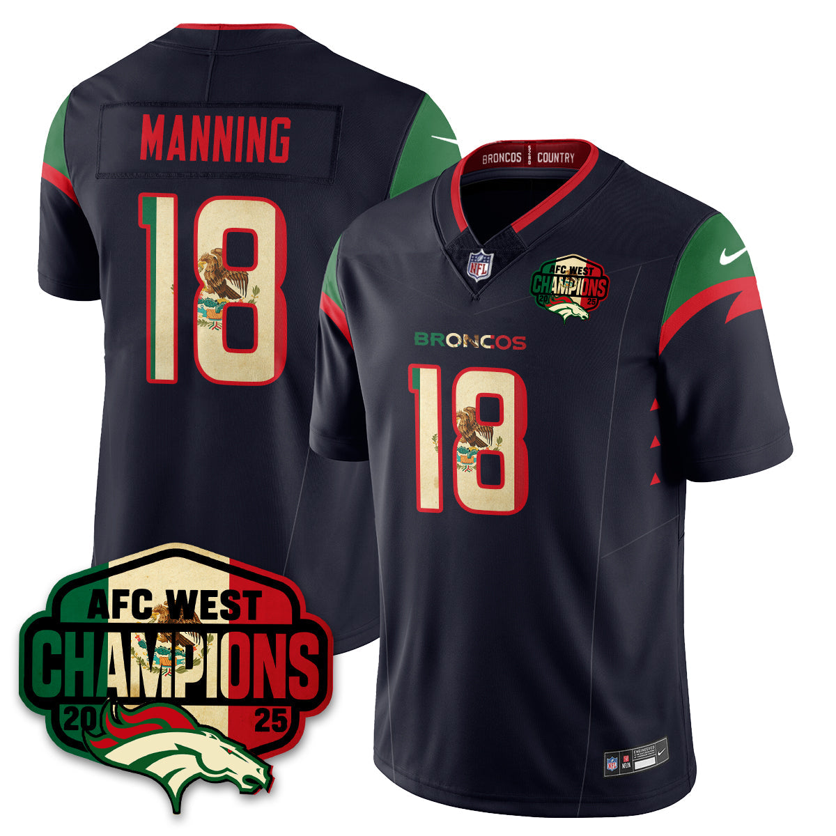 DEN Mexico AFC West Division Champions Vapor Limited Jersey - All Stitched