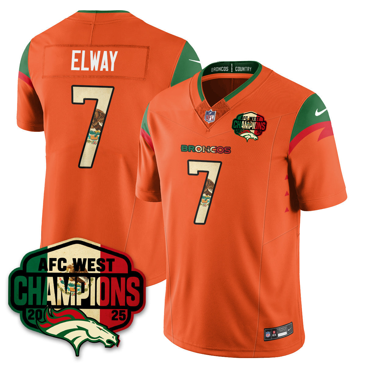 DEN Mexico AFC West Division Champions Vapor Limited Jersey - All Stitched