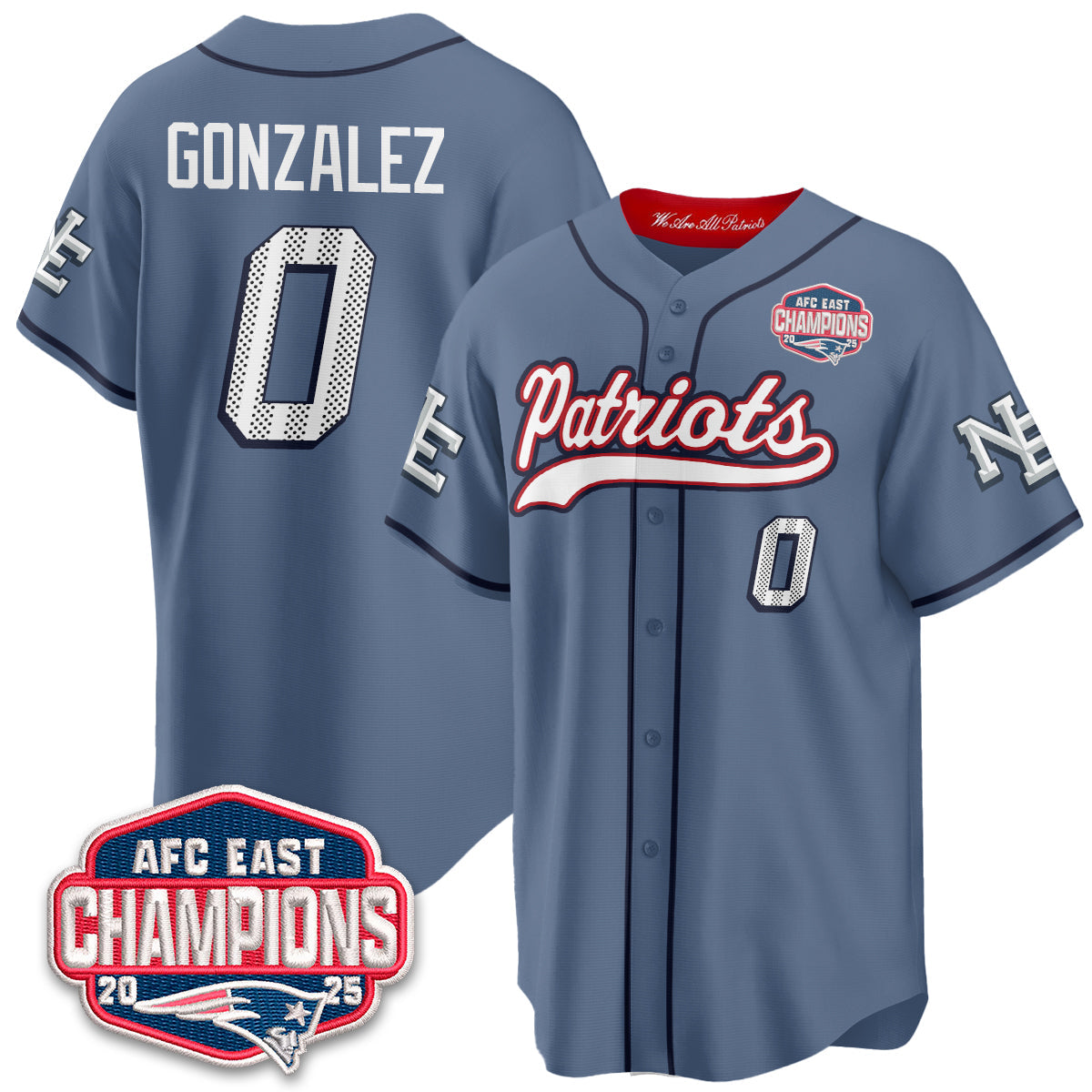 NE AFC East Division Champions Vapor Limited Baseball Jersey - All Stitched