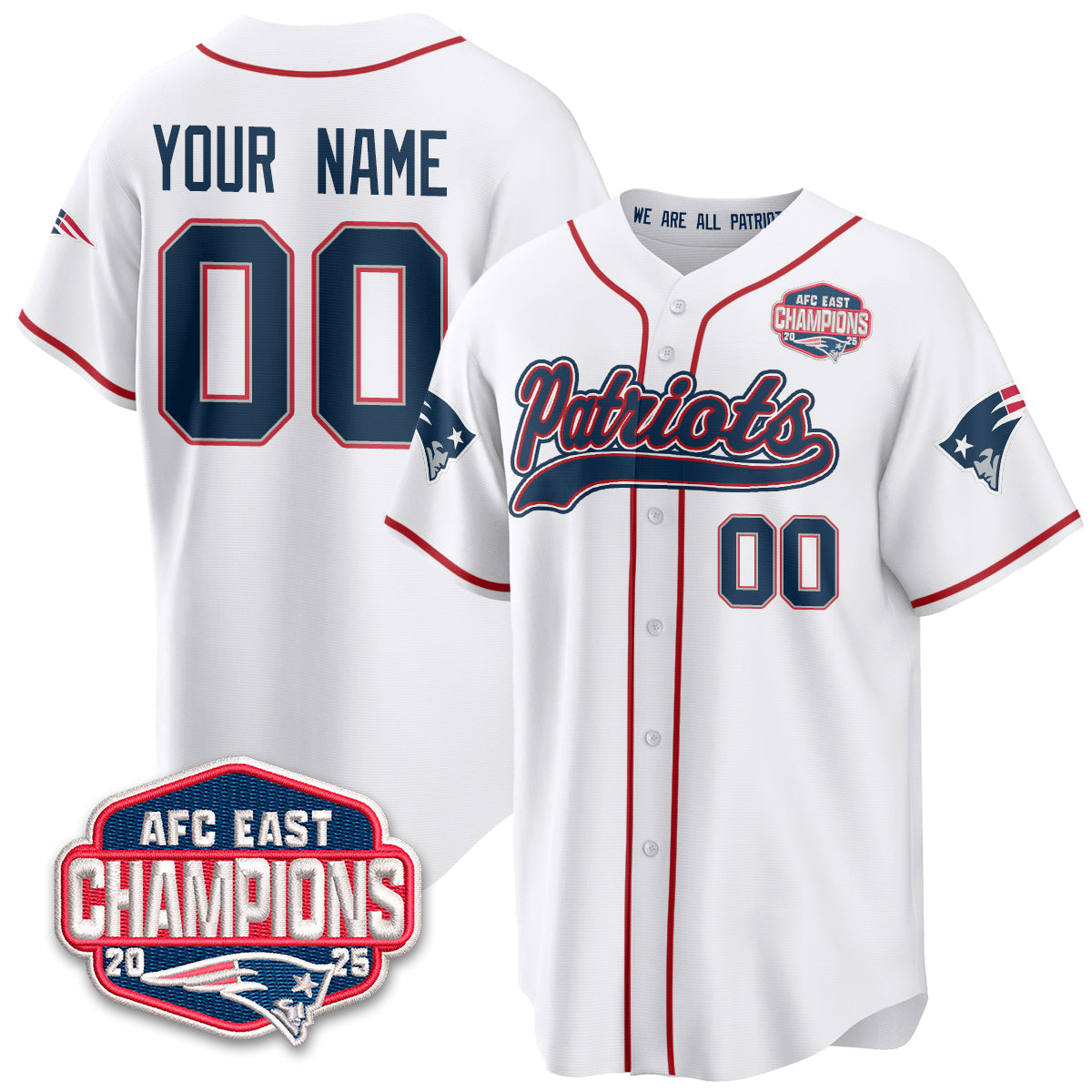 NE AFC East Division Champions Vapor Limited Baseball Jersey - All Stitched