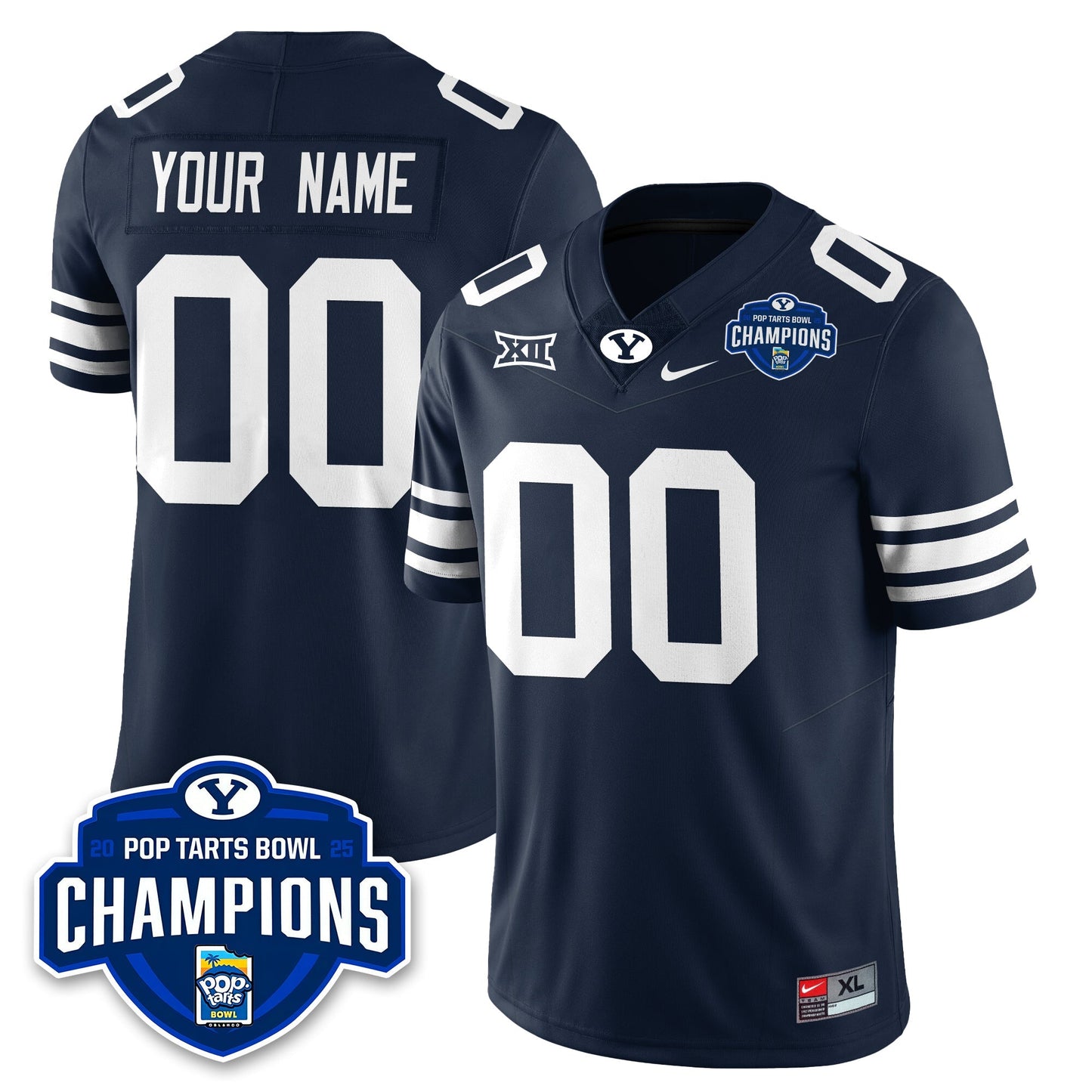 BYU Cougars Football 2025 Pop-Tarts Bowl Champions Custom Jersey - All Stitched