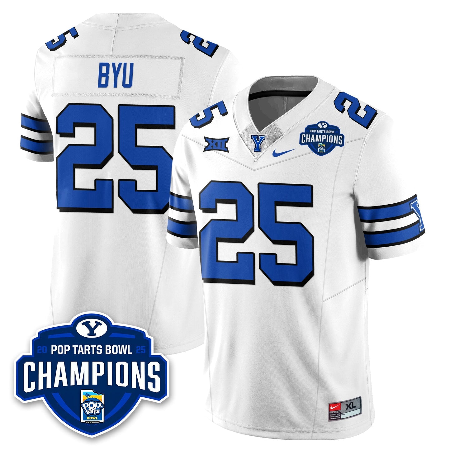 BYU Cougars Football 2025 Pop-Tarts Bowl Champions Jersey - All Stitched