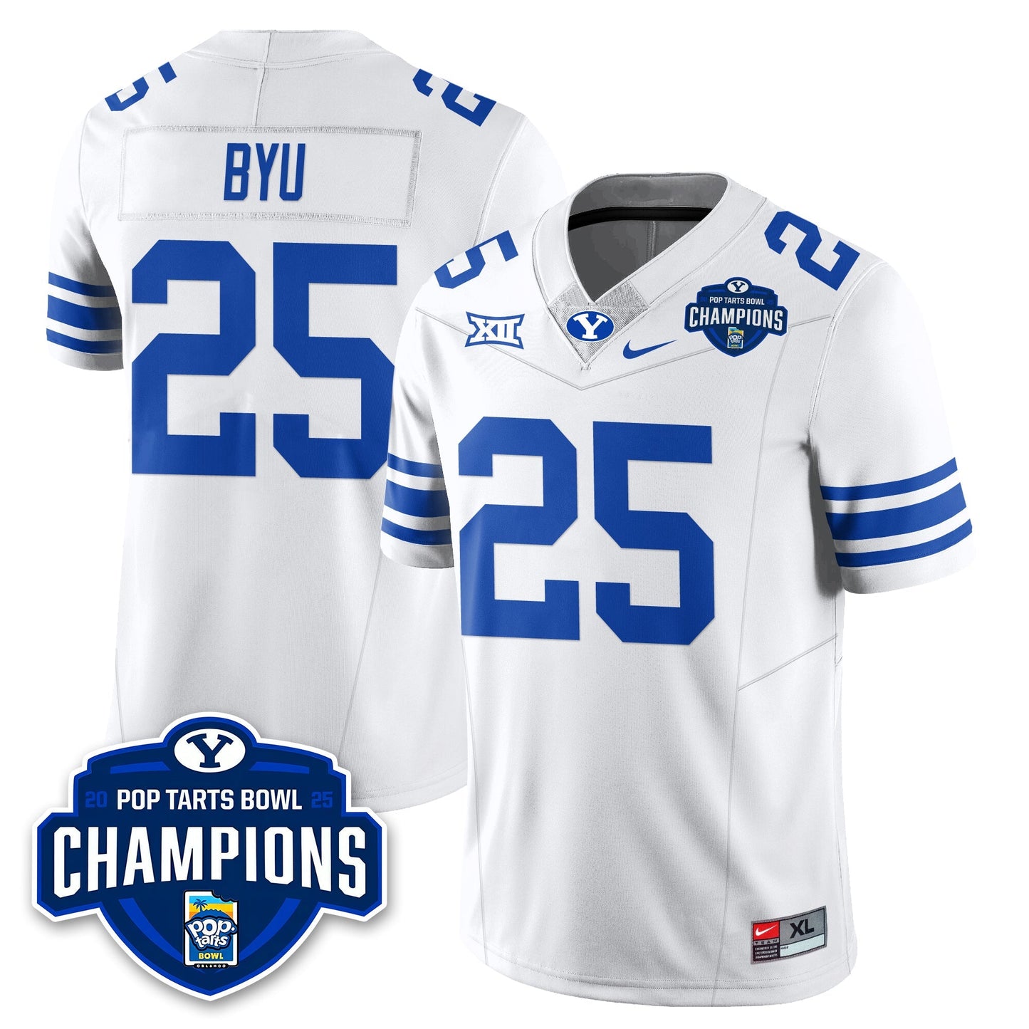 BYU Cougars Football 2025 Pop-Tarts Bowl Champions Jersey - All Stitched