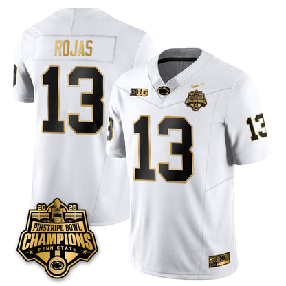 PSU Football 2025 Pinstripe Bowl Champions Gold Jersey - All Stitched