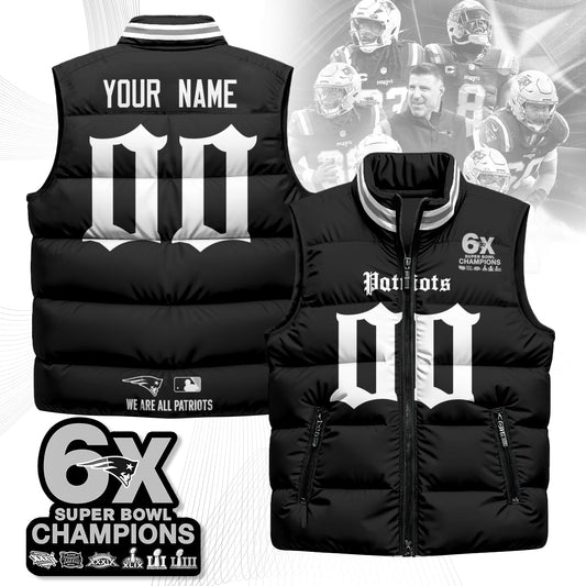 Custom NE 6-Time Champions Gothic Unisex Puffer Vest-NQD