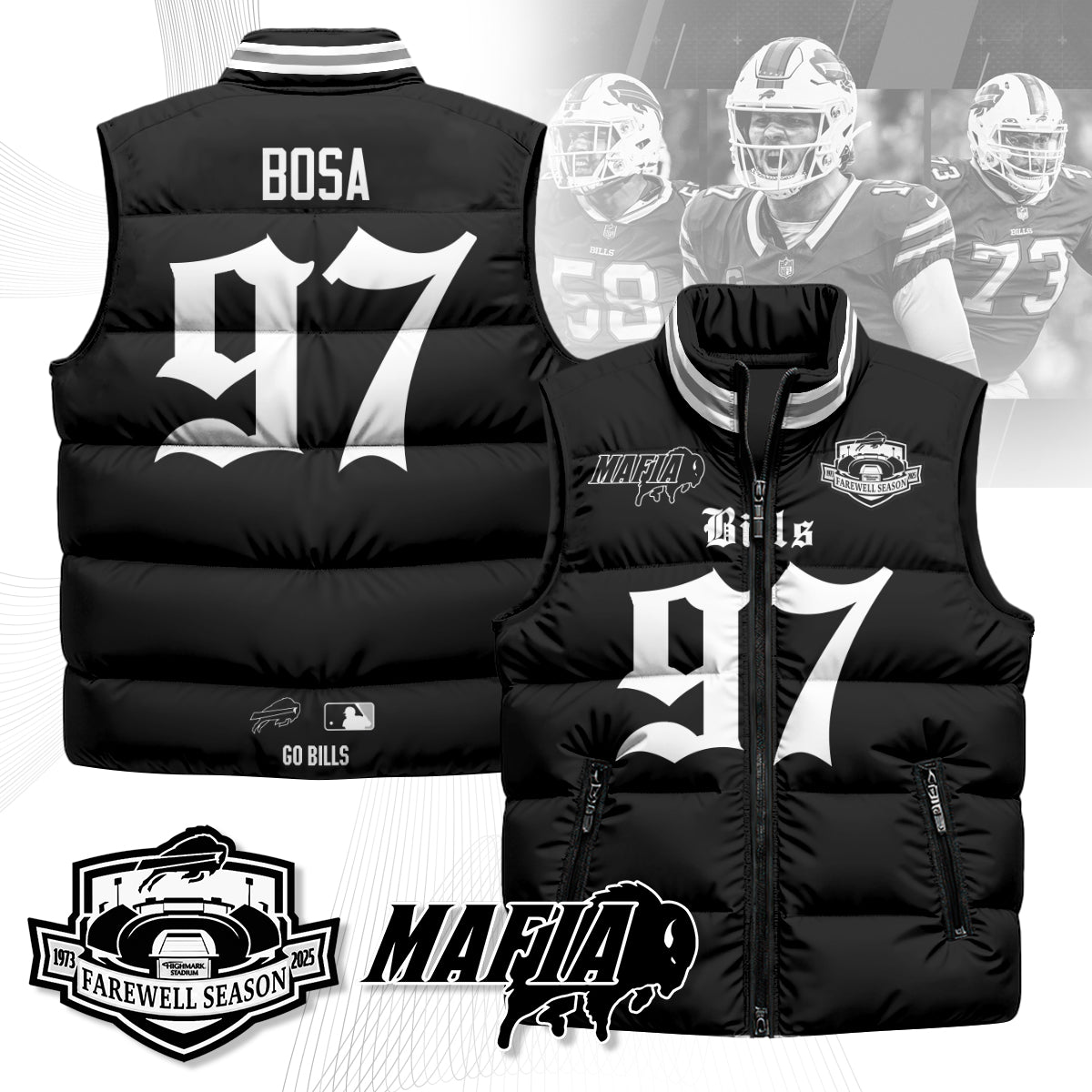 BUF Gothic Farewell Highmark Unisex Puffer Vest-NQD