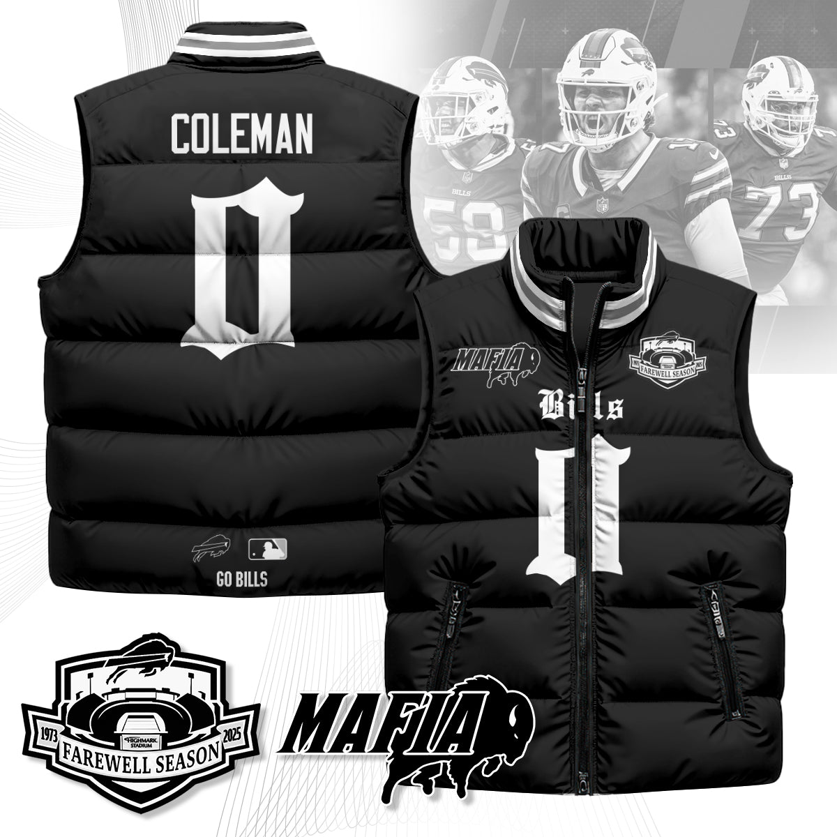 BUF Gothic Farewell Highmark Unisex Puffer Vest-NQD