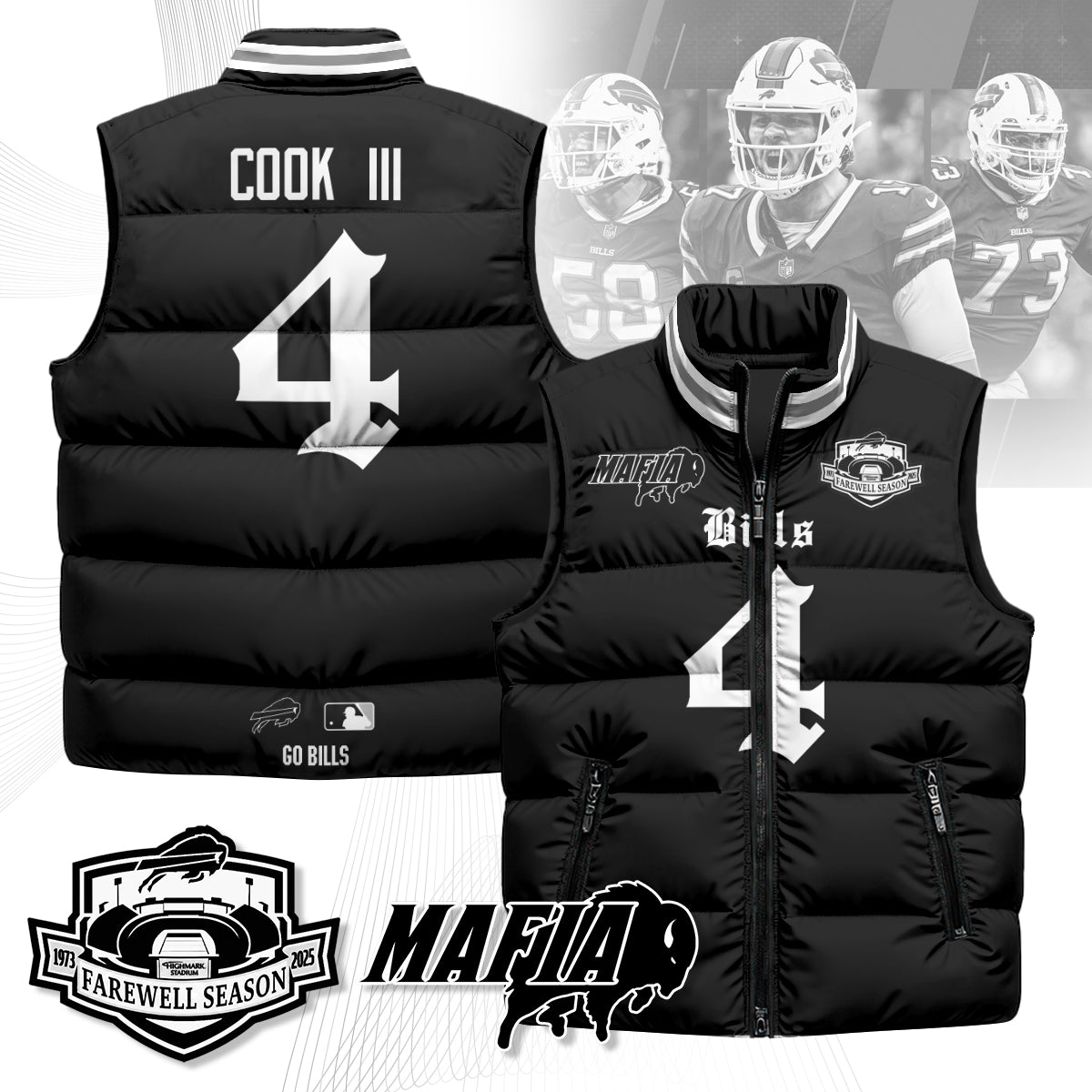 BUF Gothic Farewell Highmark Unisex Puffer Vest-NQD