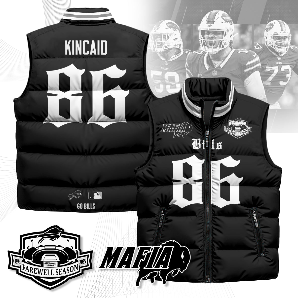 BUF Gothic Farewell Highmark Unisex Puffer Vest-NQD